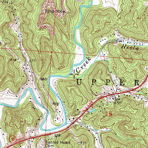 Topographic Map of Hecla Branch Storms Creek, OH