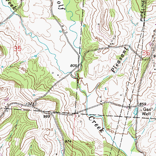 Topographic Map of Hedgehog Creek, OH
