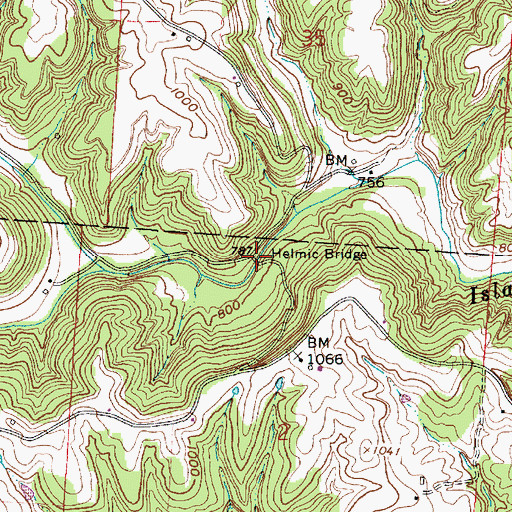 Topographic Map of Helmic Bridge, OH