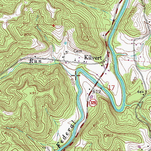 Topographic Map of Herrold Run, OH