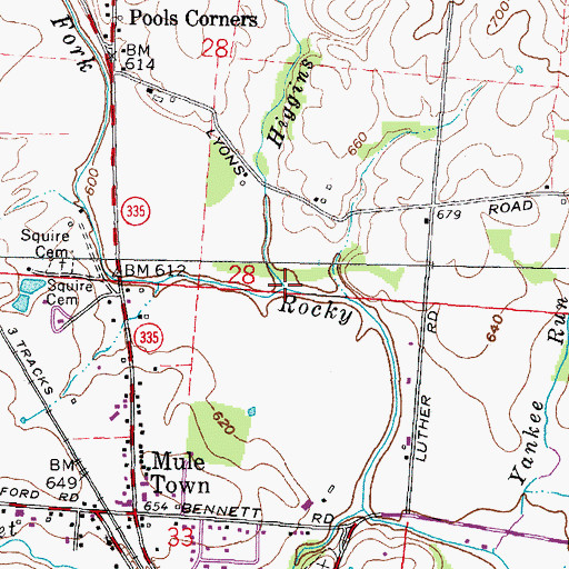 Topographic Map of Higgins Run, OH