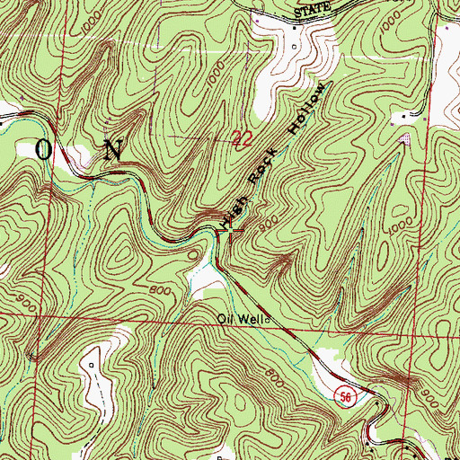 Topographic Map of High Rock Hollow, OH