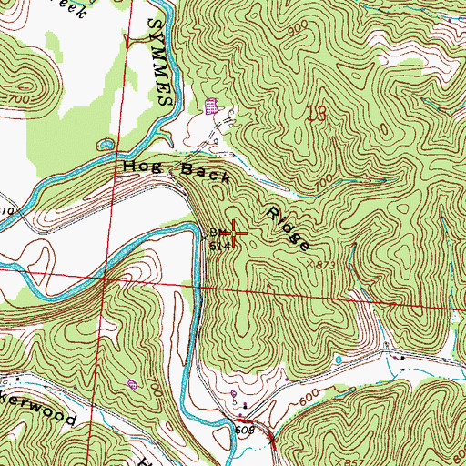 Topographic Map of Hog Back Ridge, OH