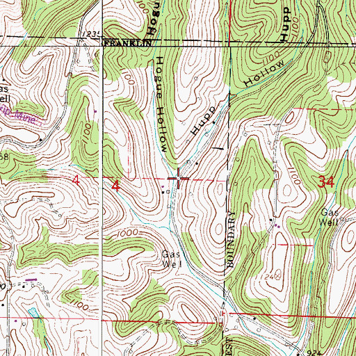Topographic Map of Hogue Hollow, OH