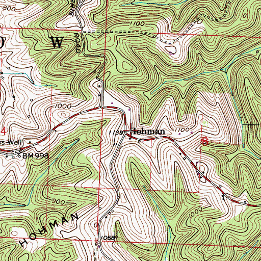 Topographic Map of Hohman, OH