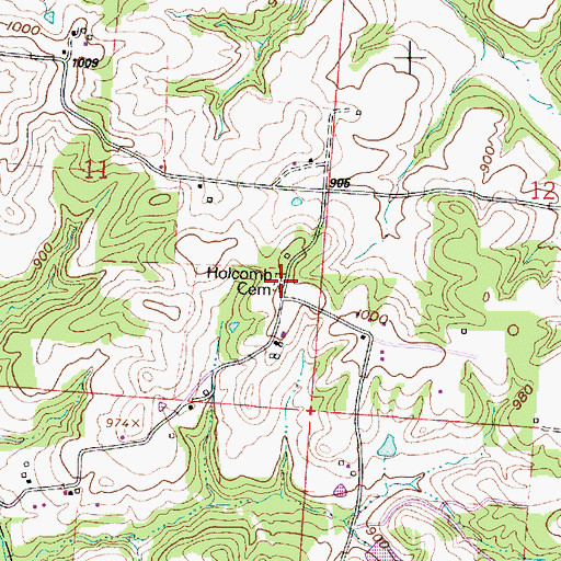 Topographic Map of Holcomb Cemetery, OH