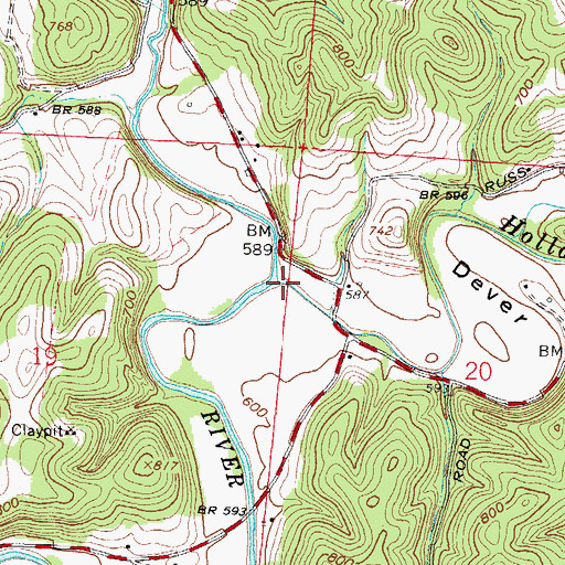 Topographic Map of Holland Fork, OH