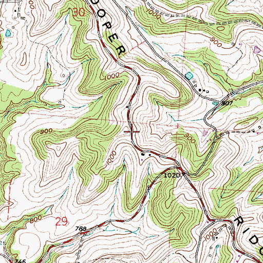 Topographic Map of Hooper Ridge, OH