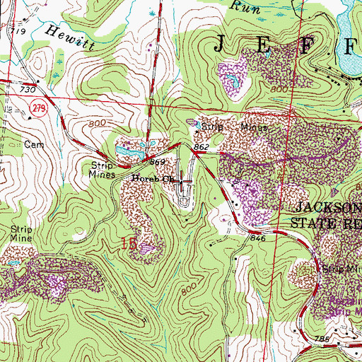 Topographic Map of Horeb Church, OH