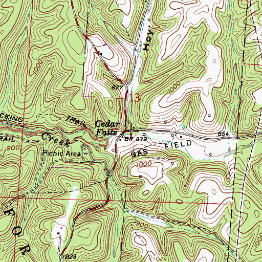 Topographic Map of Hoy Hollow, OH