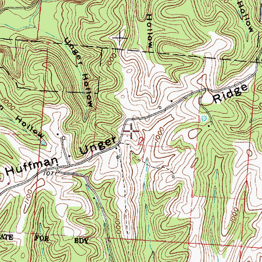 Topographic Map of Huffman Unger Ridge, OH