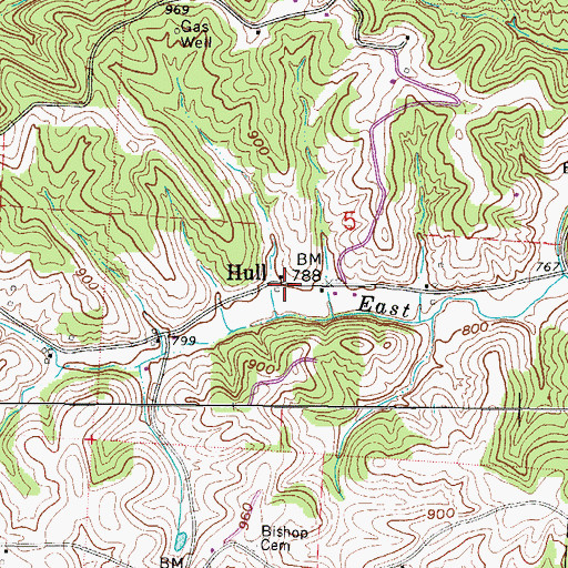Topographic Map of Hull, OH