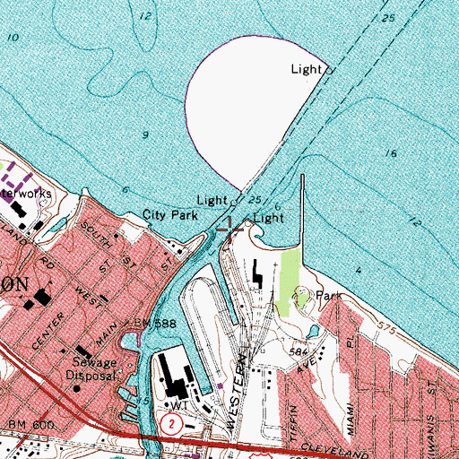 Topographic Map of Huron River, OH