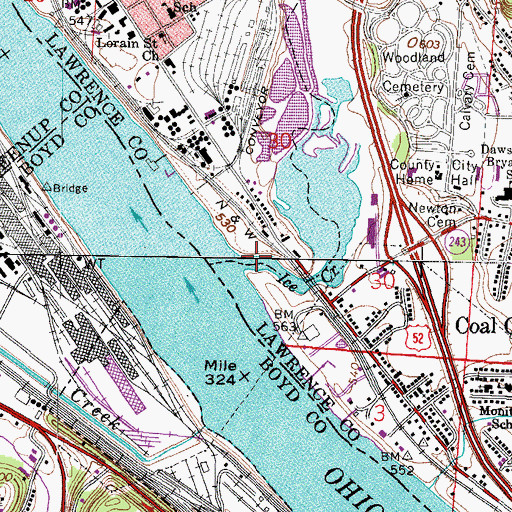 Topographic Map of Ice Creek, OH