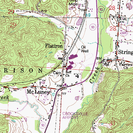 Topographic Map of Ileff Church, OH