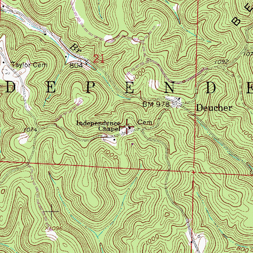 Topographic Map of Independence Chapel, OH