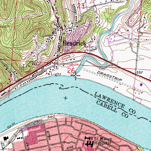 Topographic Map of Indian Guyan Creek, OH