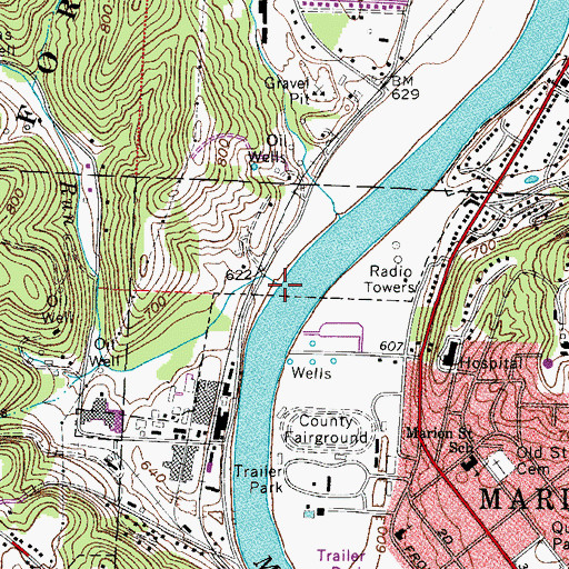 Topographic Map of Indian Run, OH