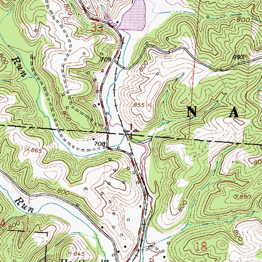Topographic Map of Indian Run, OH