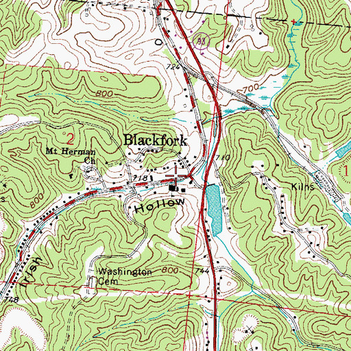Topographic Map of Irish Hollow, OH