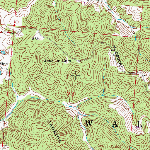 Topographic Map of Jackson Cemetery, OH