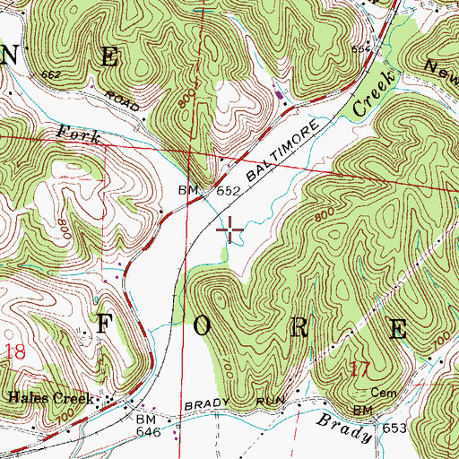Topographic Map of Jackson Fork, OH