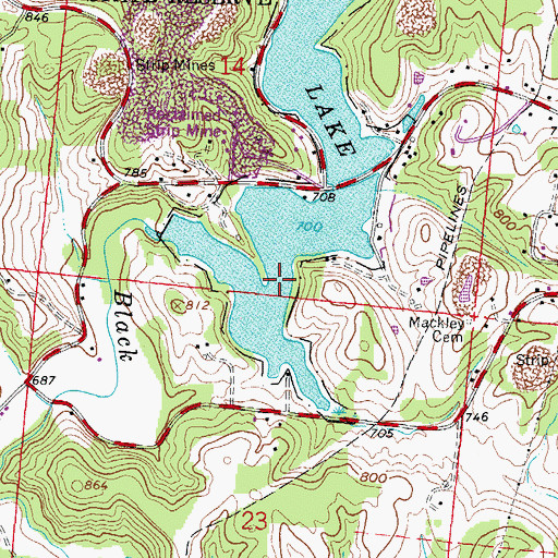 Topographic Map of Jackson Lake, OH