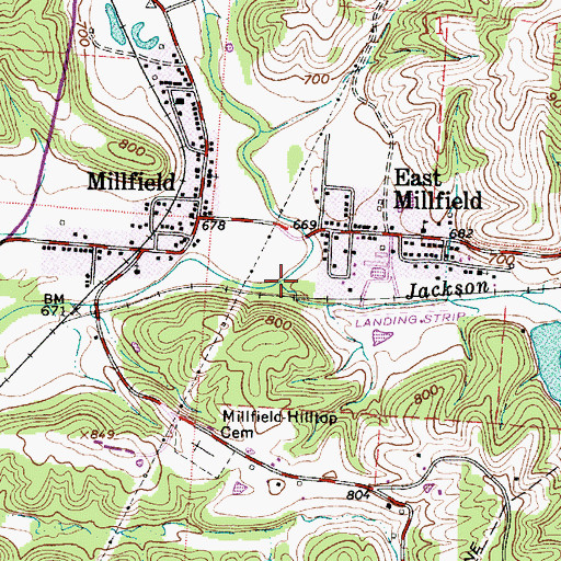Topographic Map of Jackson Run, OH