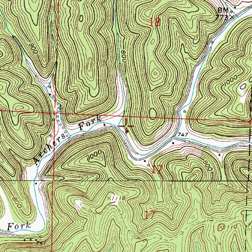 Topographic Map of Jackson Run, OH