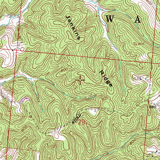 Topographic Map of Jenkins Ridge, OH