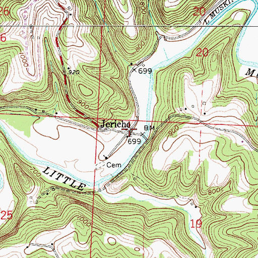 Topographic Map of Jericho, OH