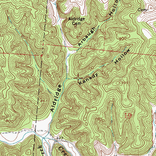 Topographic Map of Kanady Hollow, OH