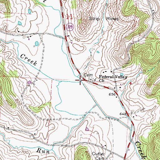Topographic Map of Kasler Creek, OH