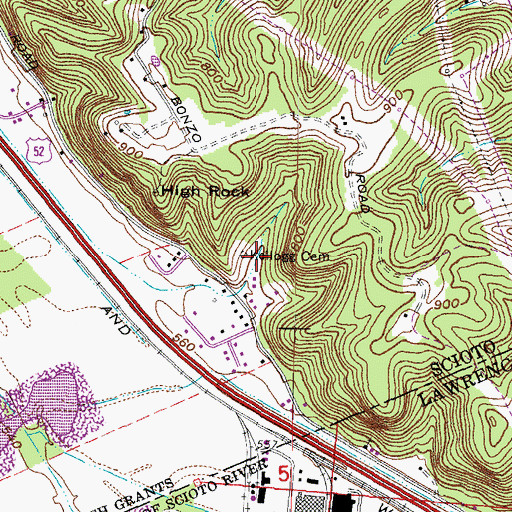 Topographic Map of Kellogg Cemetery, OH