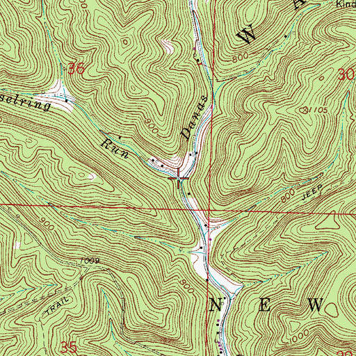 Topographic Map of Kesselring Run, OH