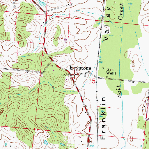 Topographic Map of Keystone, OH