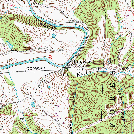 Topographic Map of Killwell Run, OH