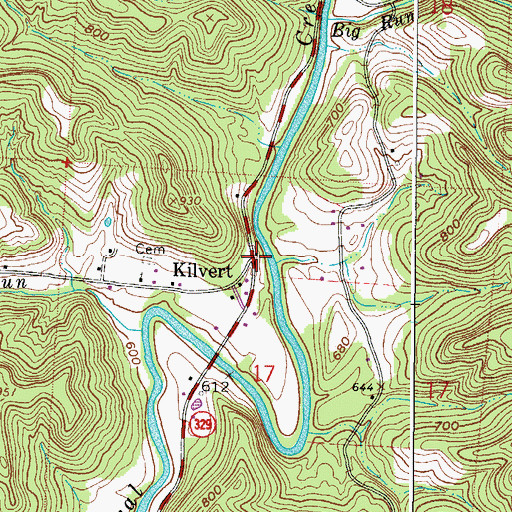 Topographic Map of Kilvert, OH