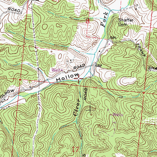 Topographic Map of Kokeene Hollow, OH