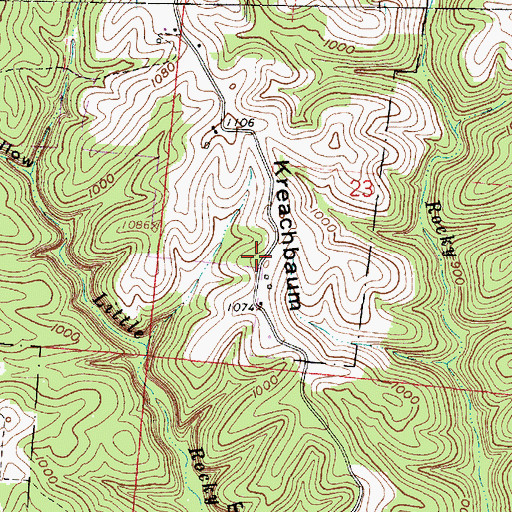 Topographic Map of Kreachbaum Ridge, OH