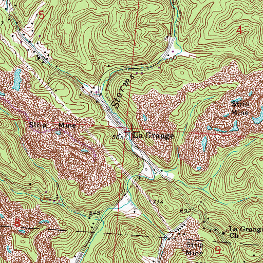 Topographic Map of La Grange, OH