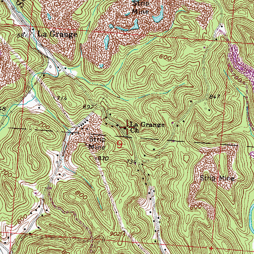 Topographic Map of LaGrange Church, OH