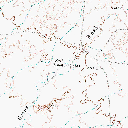 Topographic Map of Salt Seeps, AZ