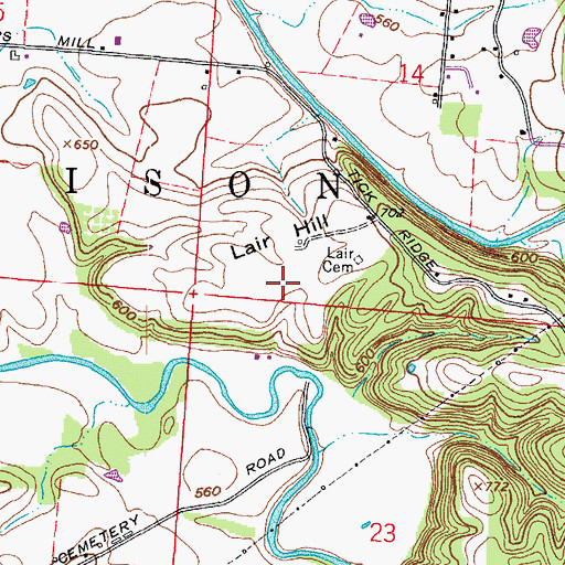 Topographic Map of Lair Hill, OH