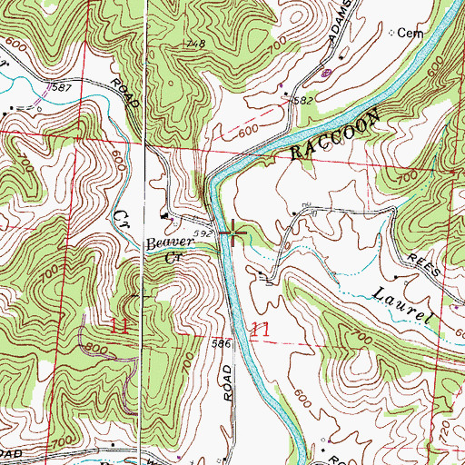 Topographic Map of Laurel Creek, OH