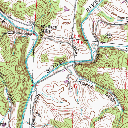 Topographic Map of Laurel Lick Run, OH