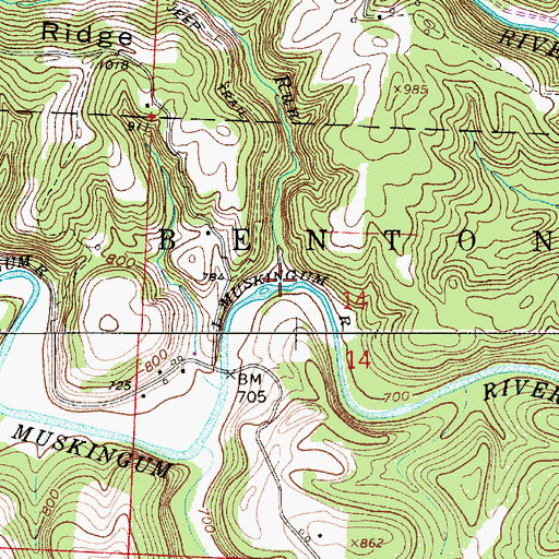 Topographic Map of Laurel Run, OH