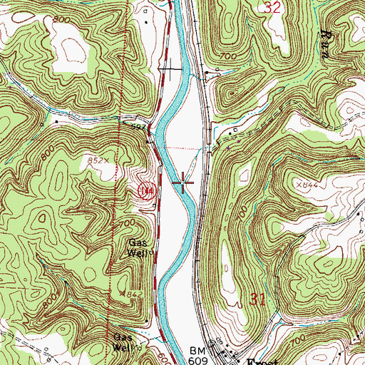Topographic Map of Lead Run, OH