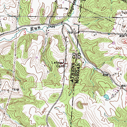 Topographic Map of Lefever Cemetery, OH