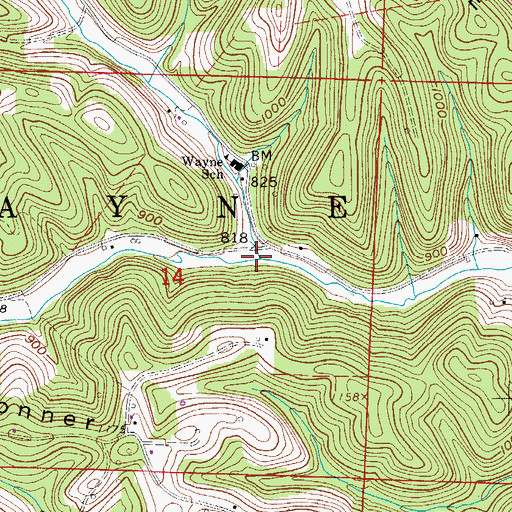 Topographic Map of Left Prong Rich Fork, OH